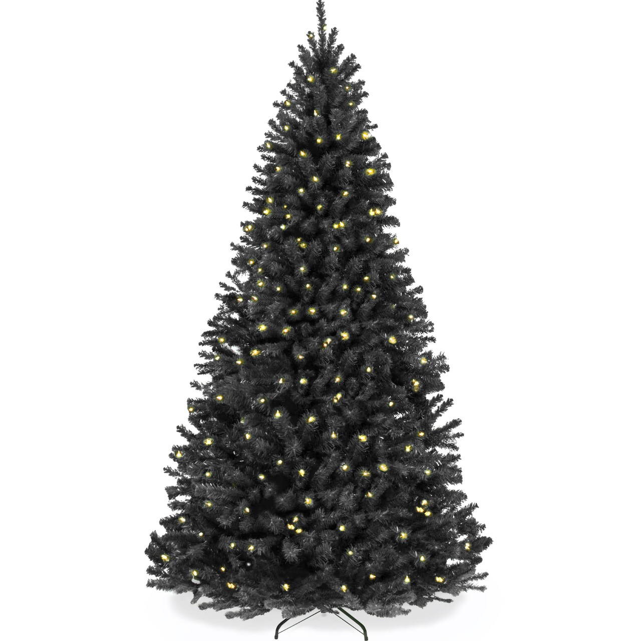Best Choice Products Artificial Christmas Tree, Premium Pre-Lit Spruce Design, Dense Branches – Black Spruce